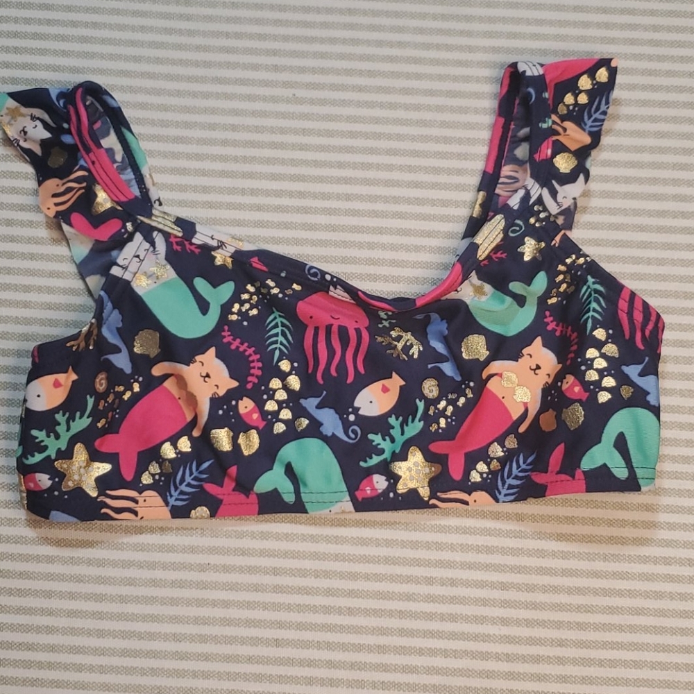 Girl's Mermaid Cat Swimsuit Top
